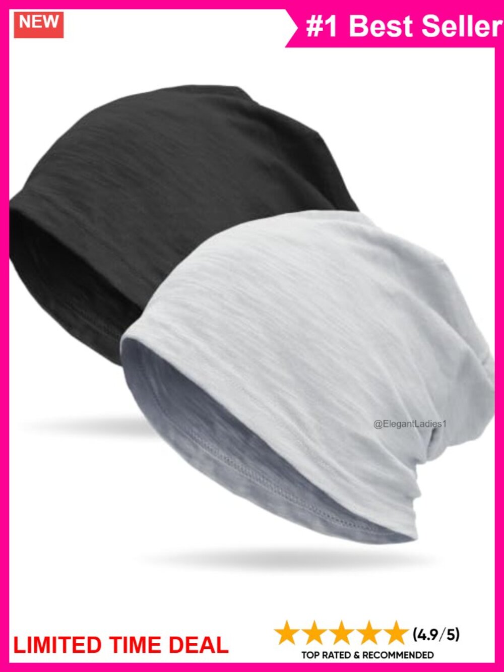 100% Cotton Slouchy Beanie Lightweight Summer Hat Breathable